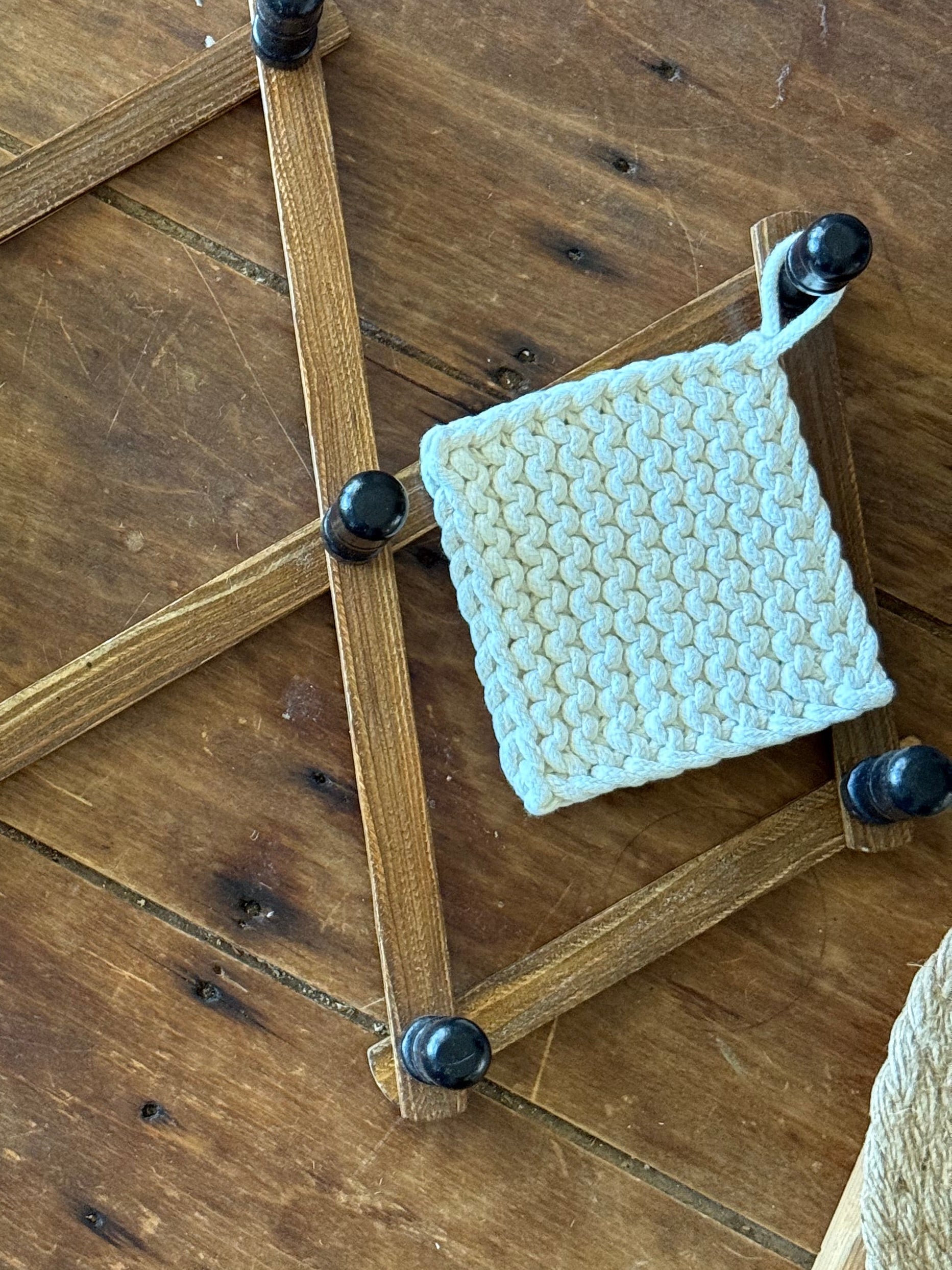 cotton crocheted pot holder