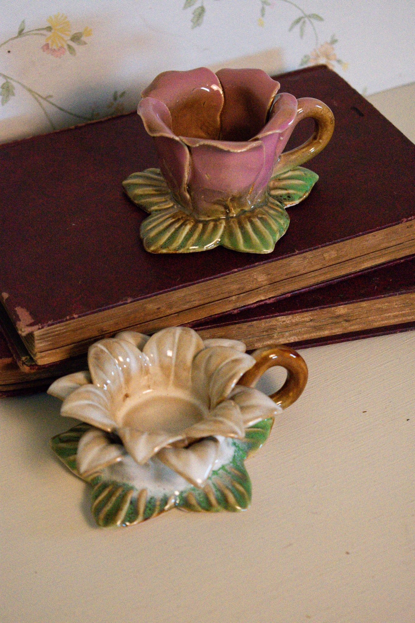 handmade flower candle holders