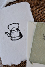 hand pressed tea kettle print