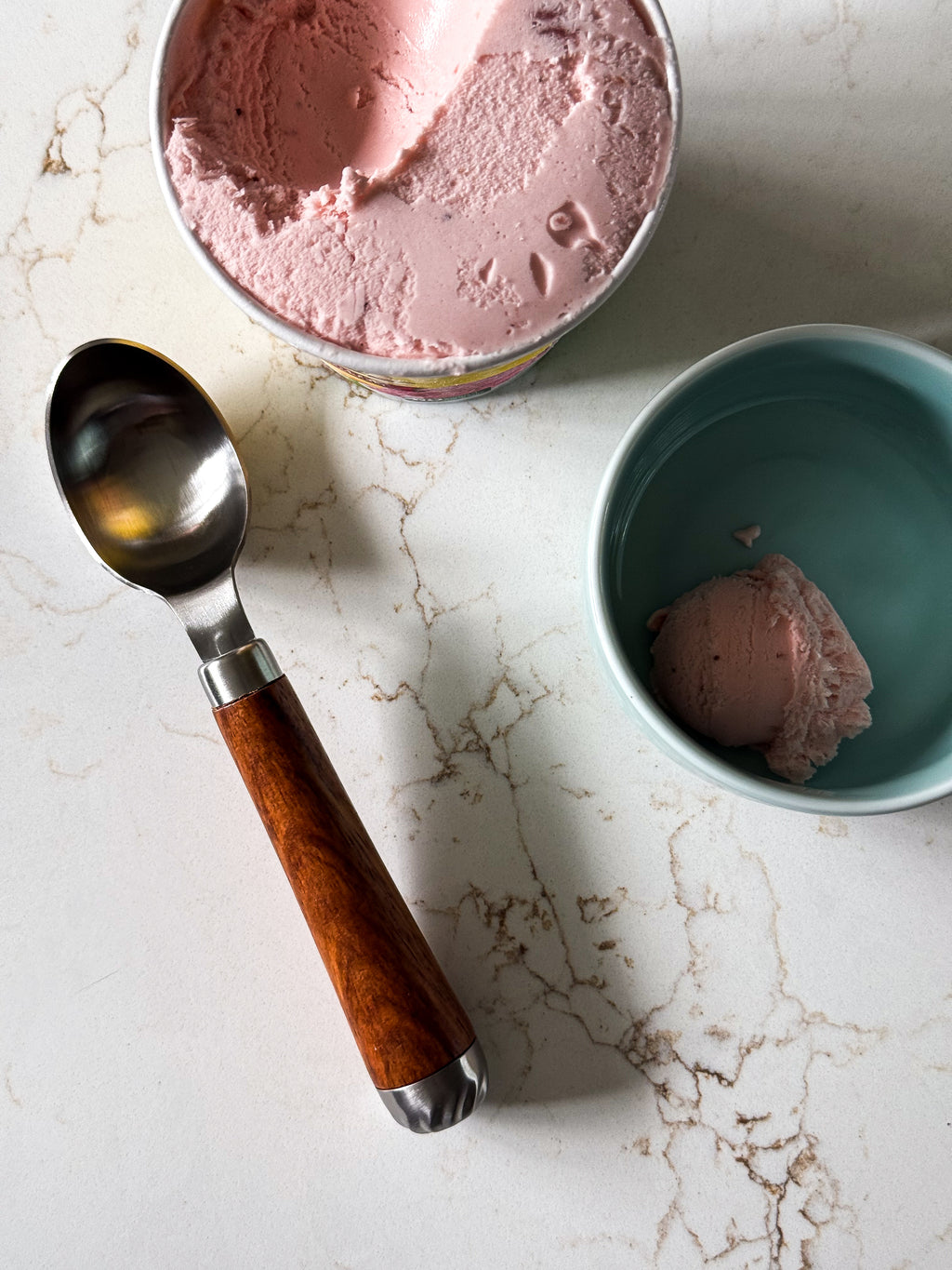 wood handle ice cream scoop