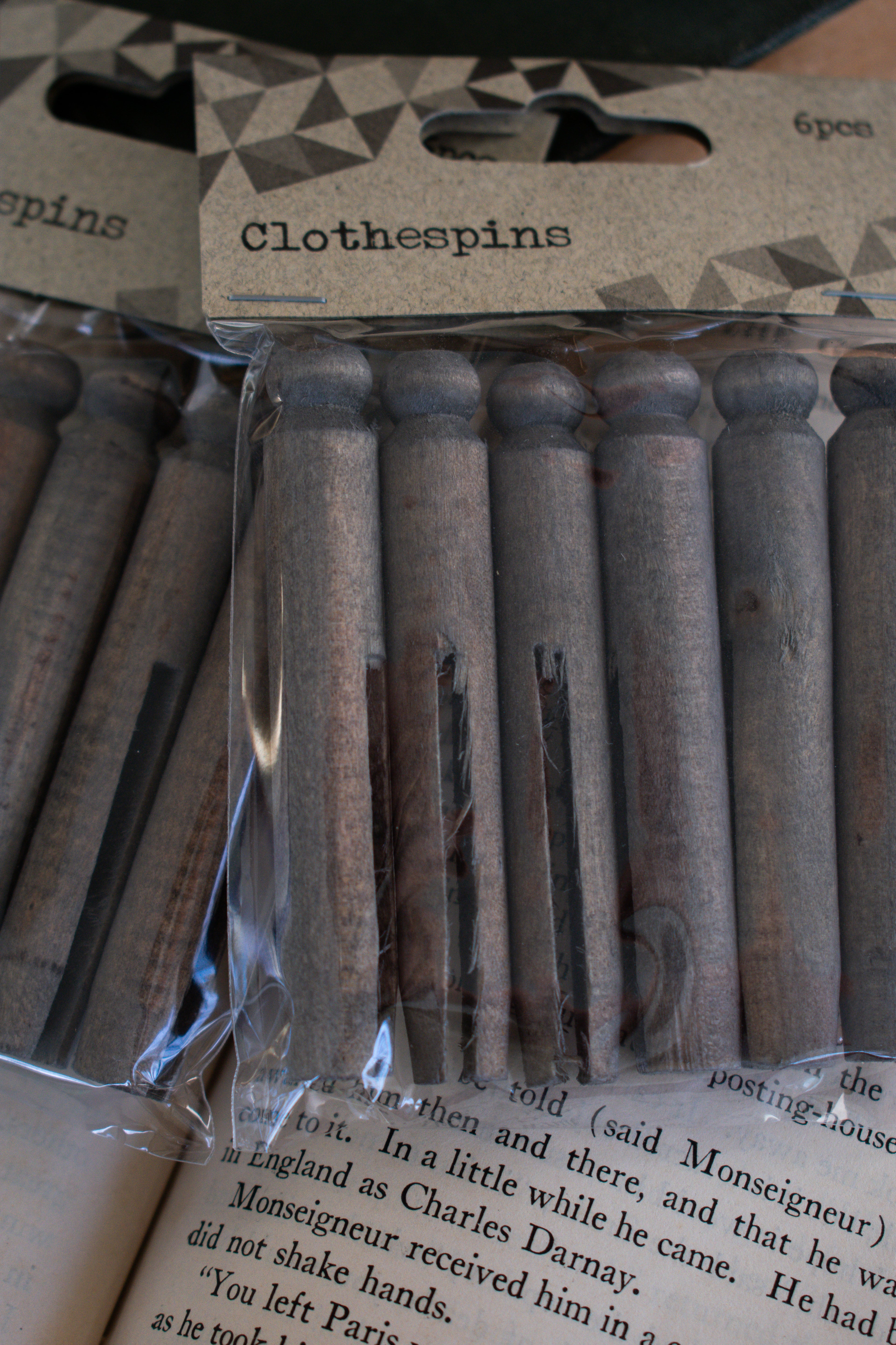 weathered wood clothespins