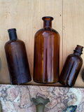 vintage amber bottles