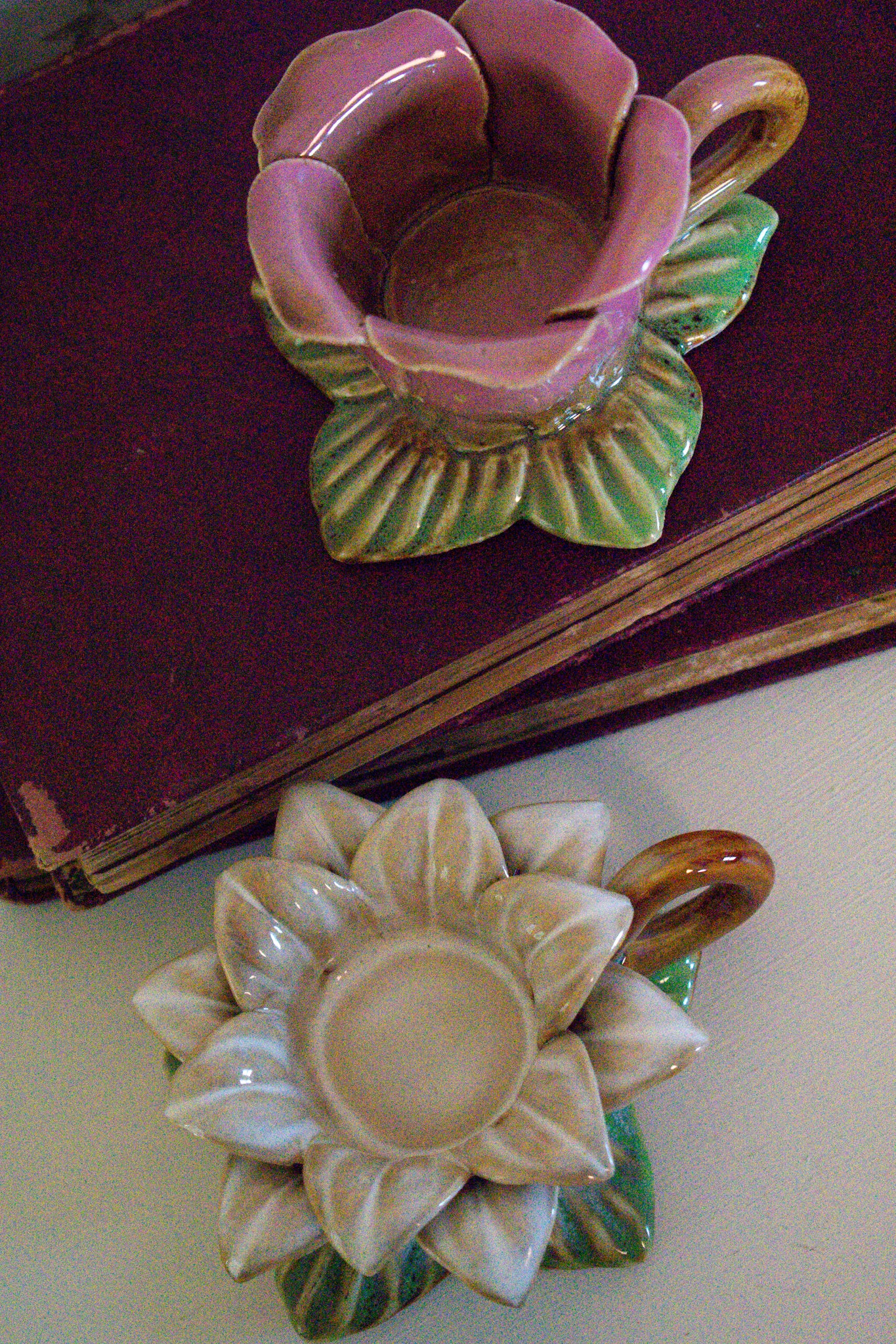 handmade flower candle holders