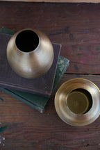 antiqued brass vase