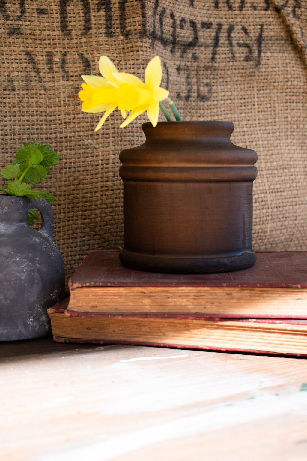 dark wood bud vase