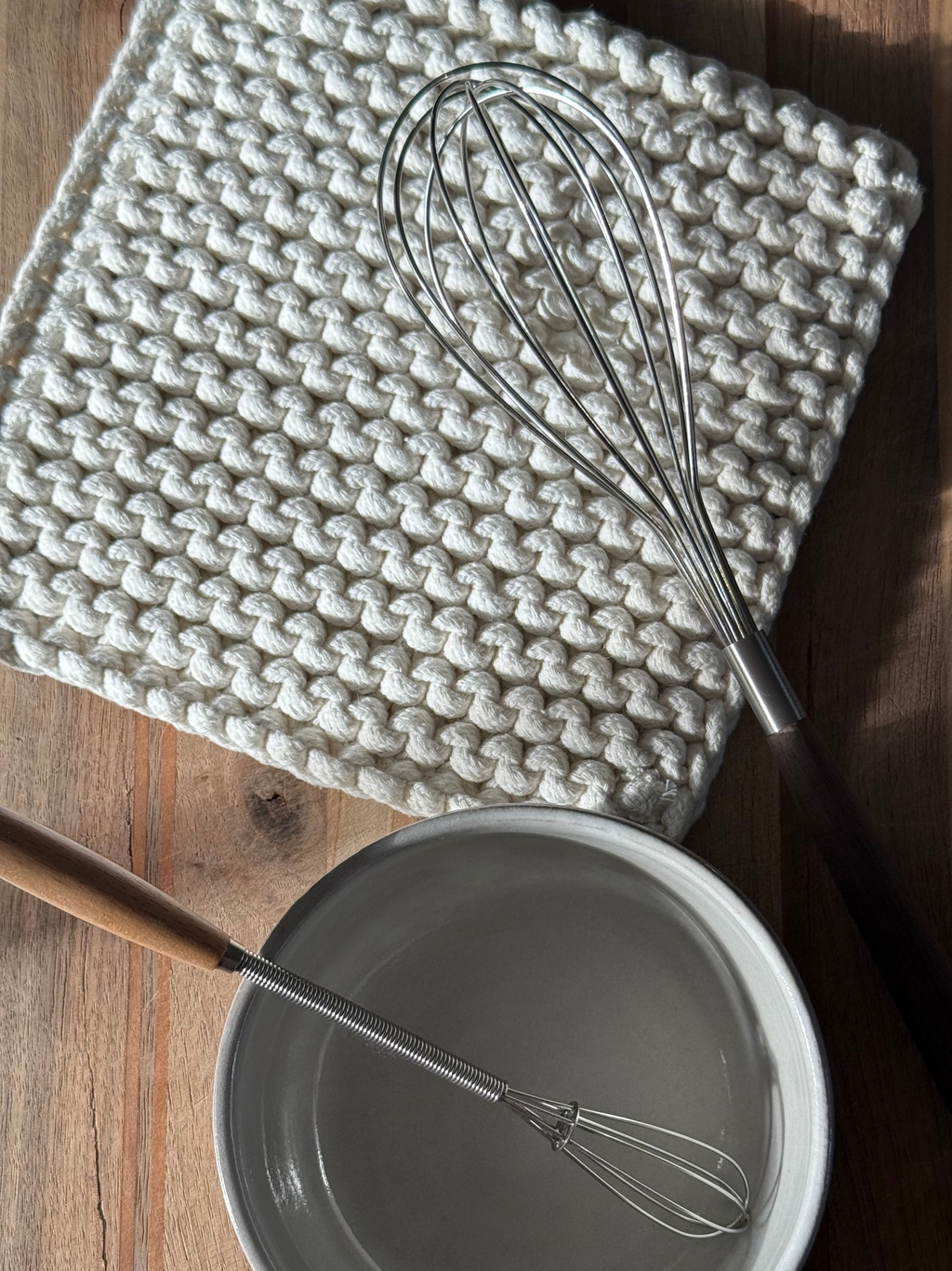 cotton crocheted pot holder