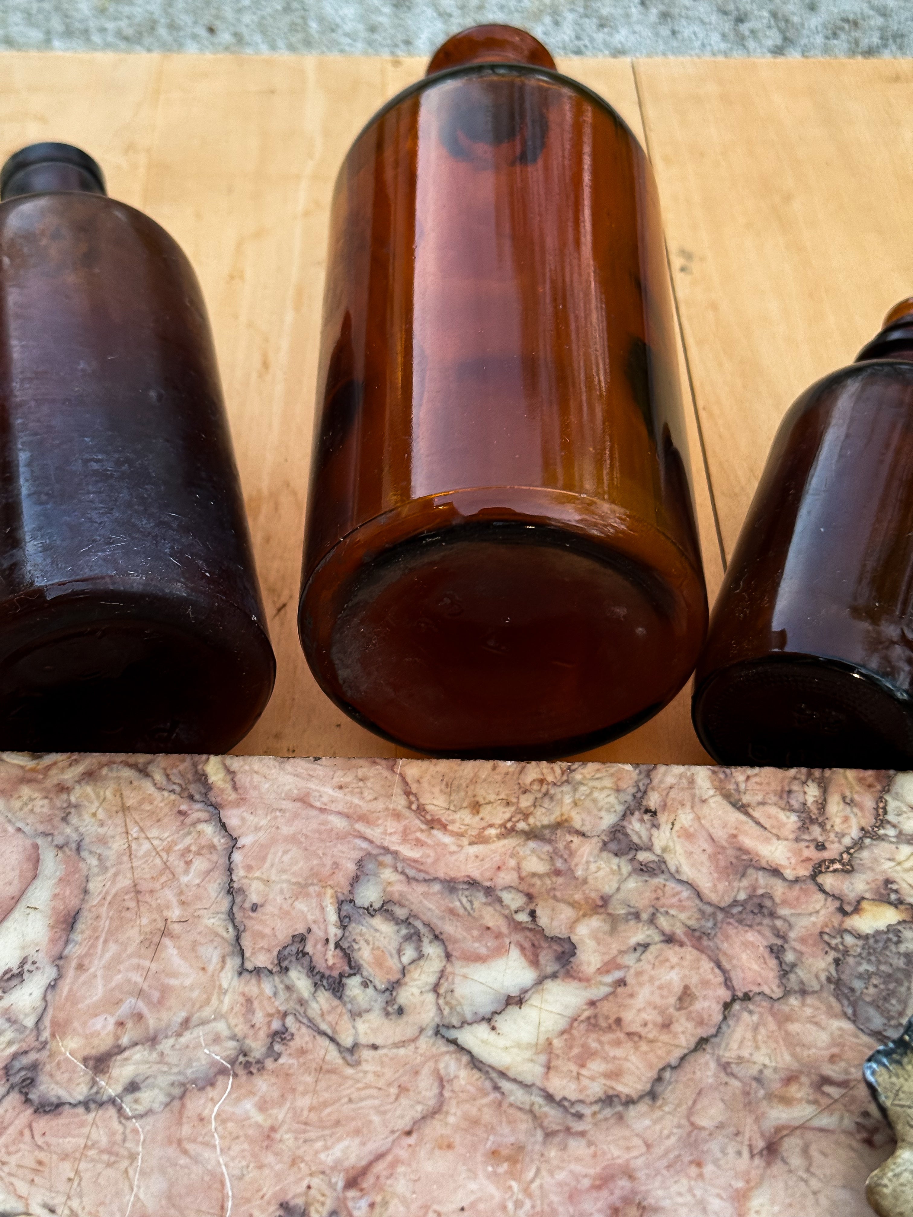 vintage amber bottles
