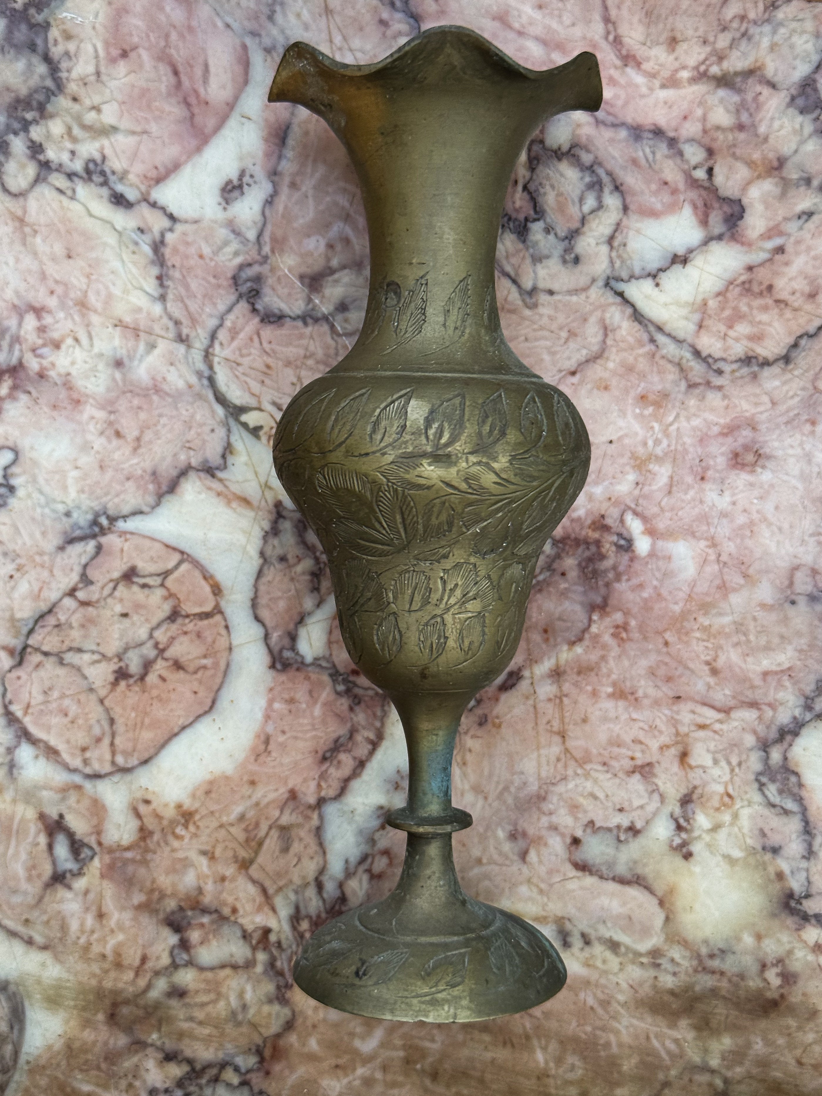 mini vintage brass vase