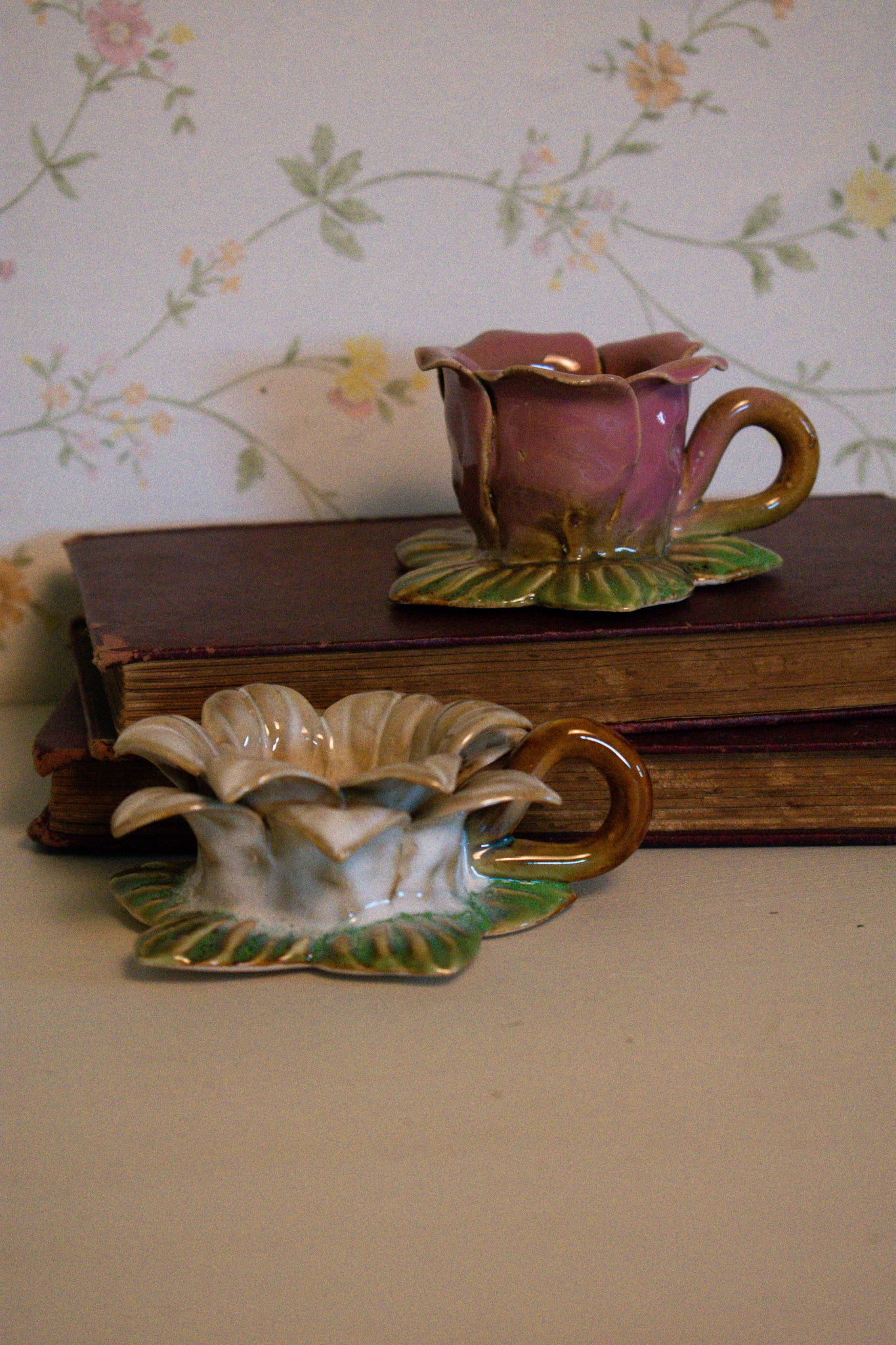 handmade flower candle holders